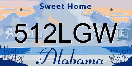 512LGW Alabama License Plate