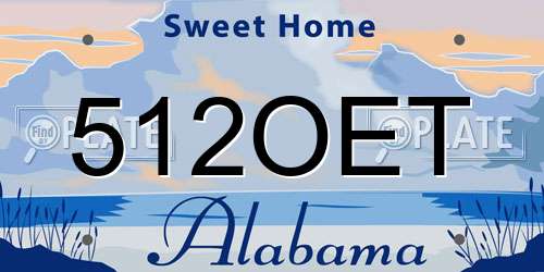 512OET Alabama License Plate