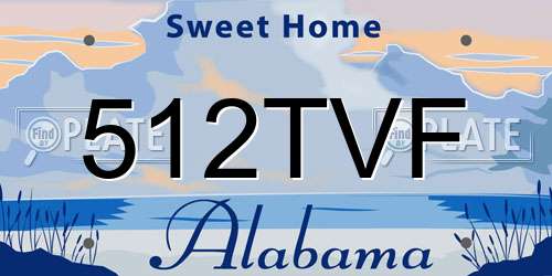 512TVF Alabama License Plate