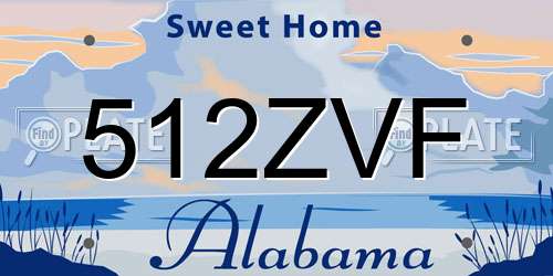 512ZVF Alabama License Plate