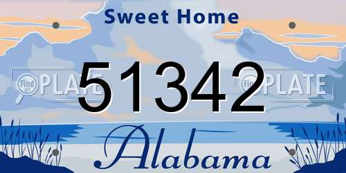 51342 Alabama License Plate