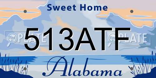 513ATF Alabama License Plate