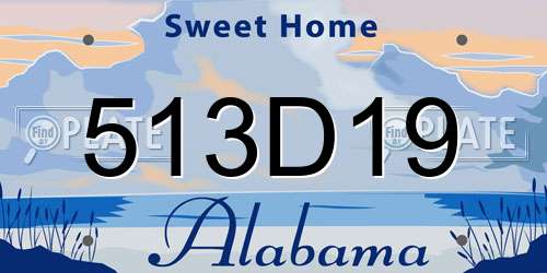 513D19 Alabama License Plate