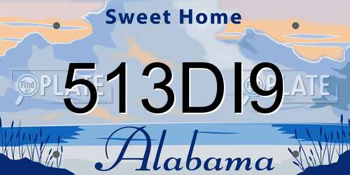 513DI9 Alabama License Plate