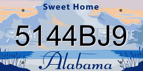 5144BJ9 Alabama License Plate