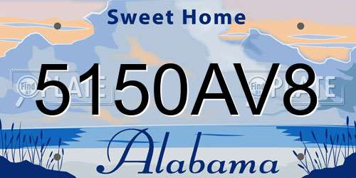 5150AV8 Alabama License Plate