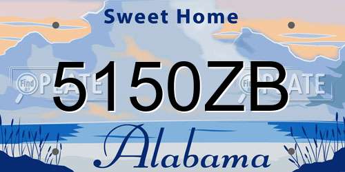 5150ZB Alabama License Plate