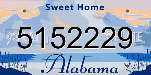 5152229 Alabama License Plate