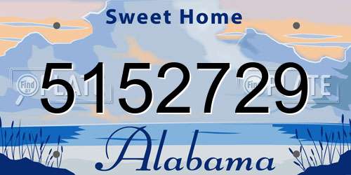 5152729 Alabama License Plate