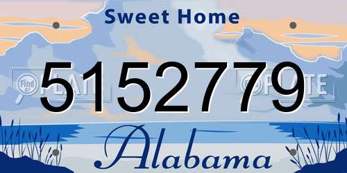 5152779 Alabama License Plate