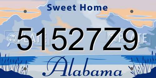 51527Z9 Alabama License Plate