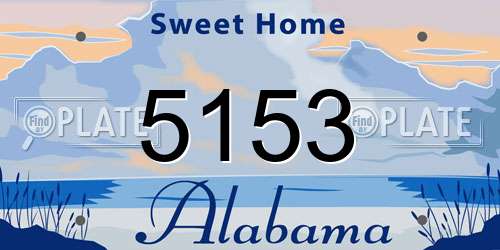 5153 Alabama License Plate