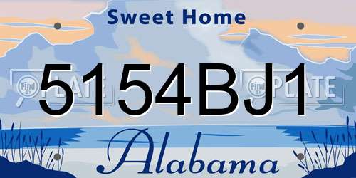 5154BJ1 Alabama License Plate