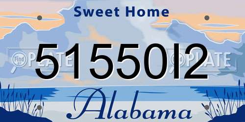 51550I2 Alabama License Plate