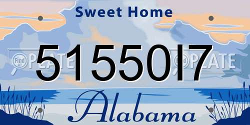 51550I7 Alabama License Plate