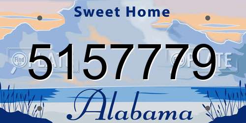 5157779 Alabama License Plate