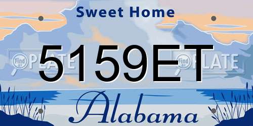 5159ET Alabama License Plate
