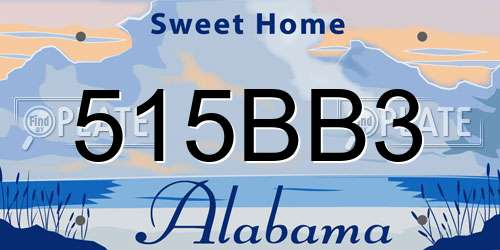 515BB3 Alabama License Plate