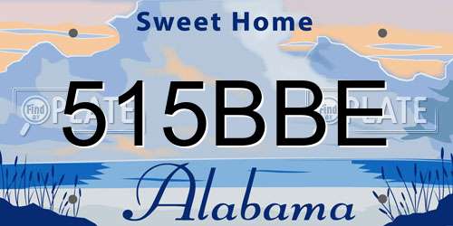 515BBE Alabama License Plate