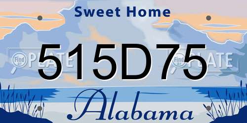 515D75 Alabama License Plate