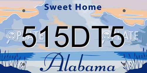 515DT5 Alabama License Plate