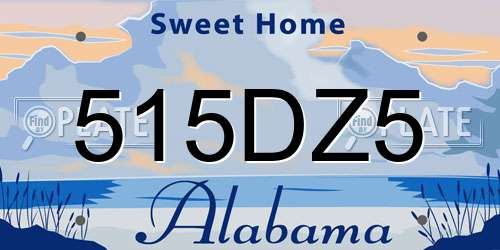 515DZ5 Alabama License Plate