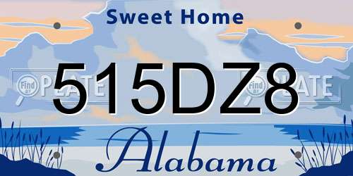 515DZ8 Alabama License Plate