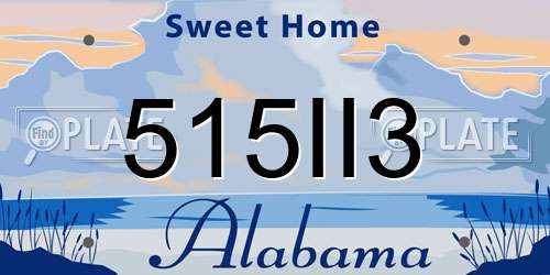 515II3 Alabama License Plate