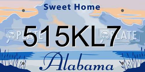 515KL7 Alabama License Plate