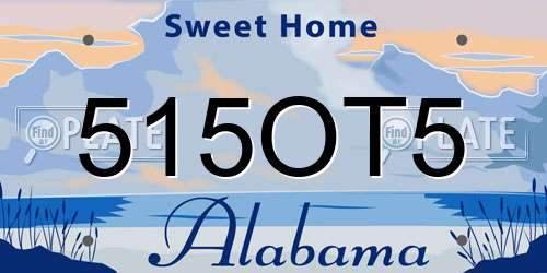515OT5 Alabama License Plate