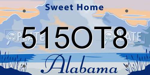 515OT8 Alabama License Plate
