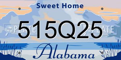 515Q25 Alabama License Plate