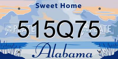 515Q75 Alabama License Plate