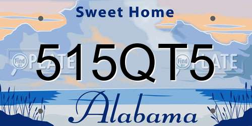 515QT5 Alabama License Plate