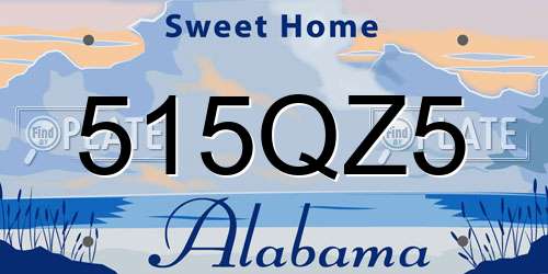 515QZ5 Alabama License Plate