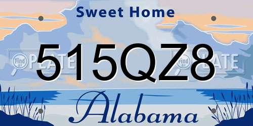 515QZ8 Alabama License Plate