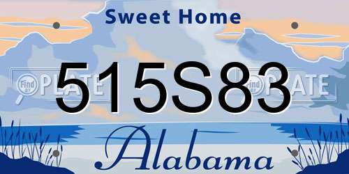 515S83 Alabama License Plate