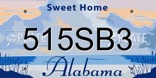 515SB3 Alabama License Plate