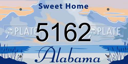 5162 Alabama License Plate