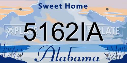 5162IA Alabama License Plate