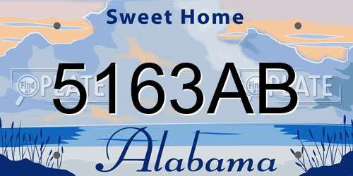 5163AB Alabama License Plate