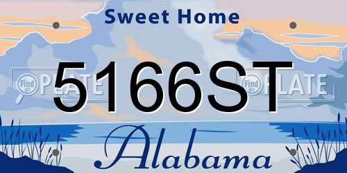 5166ST Alabama License Plate