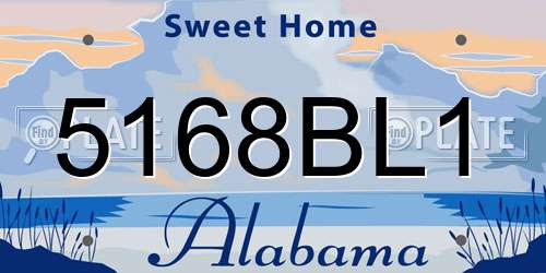 5168BL1 Alabama License Plate