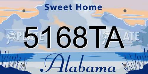 5168TA Alabama License Plate