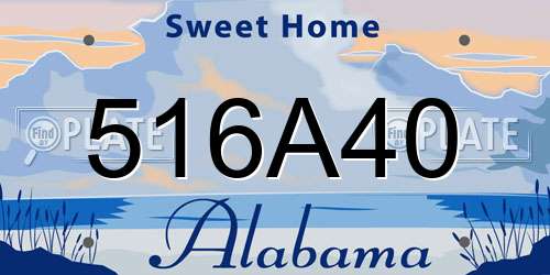 516A40 Alabama License Plate