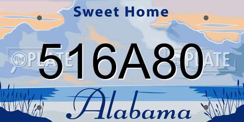 516A80 Alabama License Plate