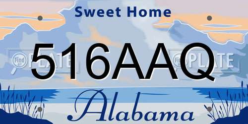 516AAQ Alabama License Plate