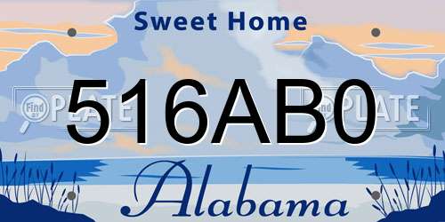 516AB0 Alabama License Plate