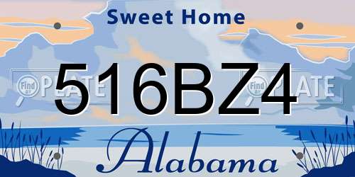 516BZ4 Alabama License Plate