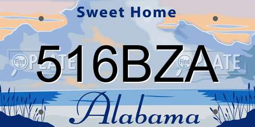 516BZA Alabama License Plate